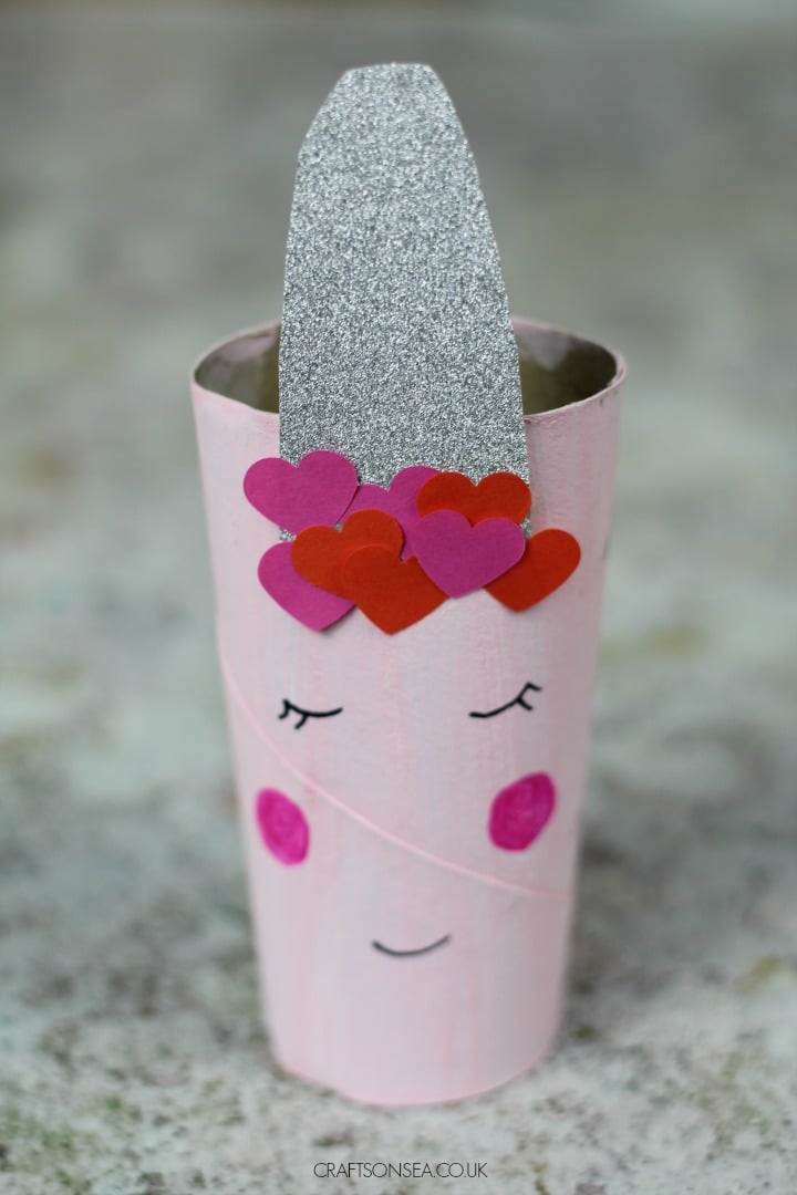 Unicorn Valentines Day Toilet Paper Roll Craft