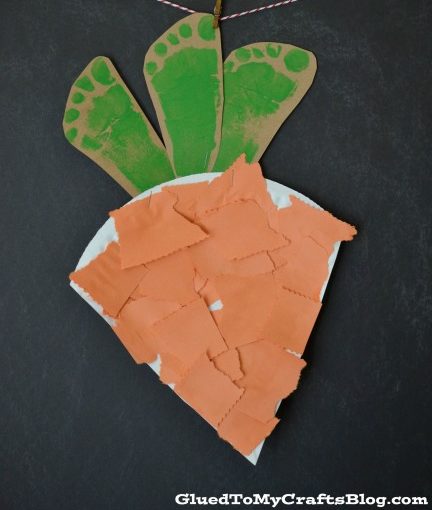 footprint carrot kid craft