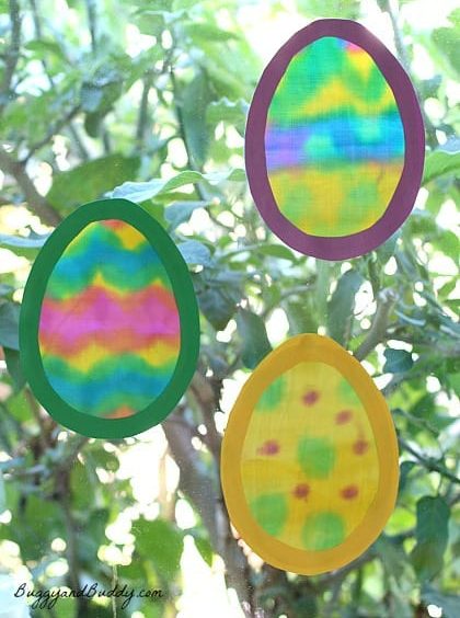 egg suncatchers made with fabric