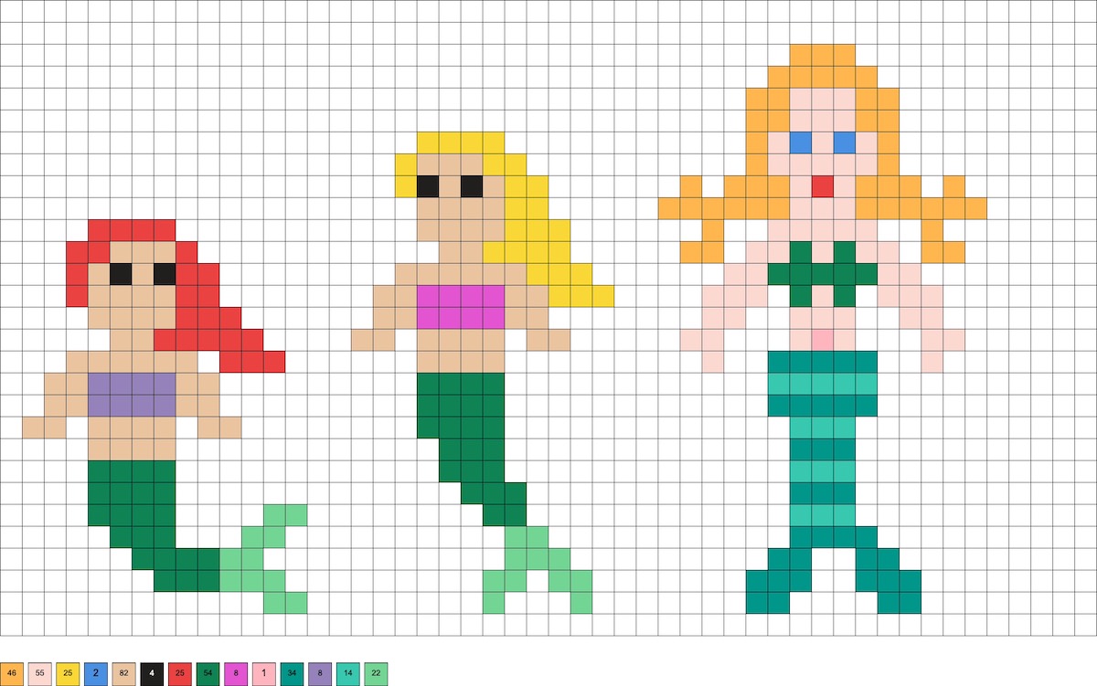 mermaid perler beads