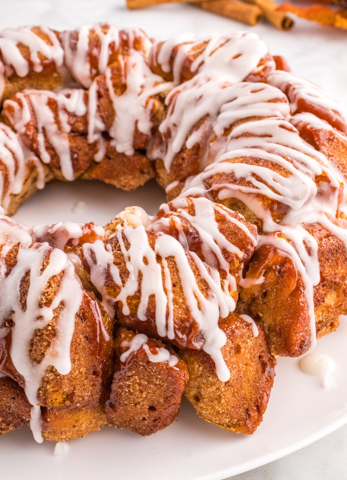 monkey bread made with cinnamon rolls